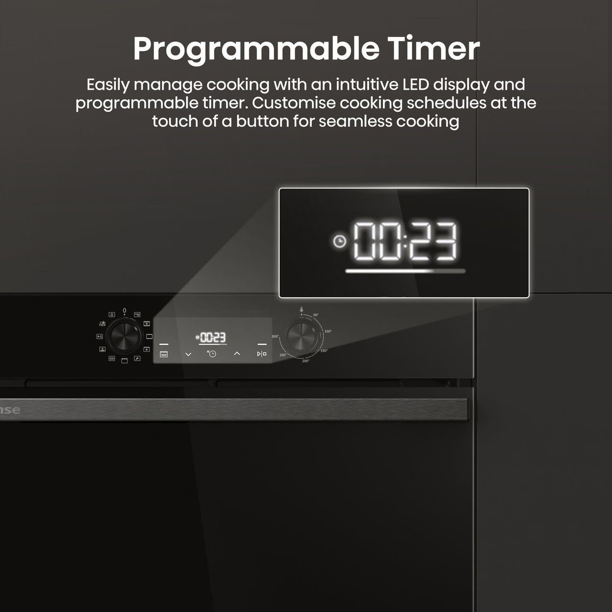 Hisense Hi2 BI622ABPGUK Built In Electric Single Oven - Jet Black - Annotation - Programmable timer