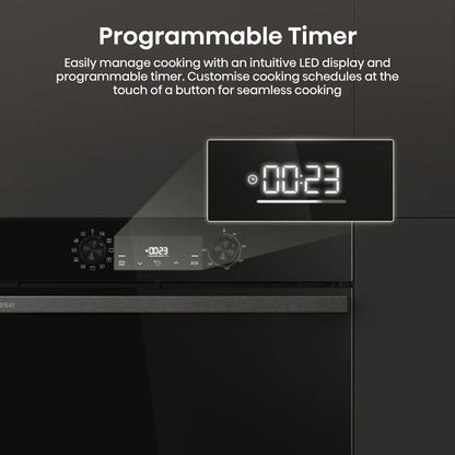 Hisense Hi2 BI622ABPGUK Built In Electric Single Oven - Jet Black - Annotation - Programmable timer