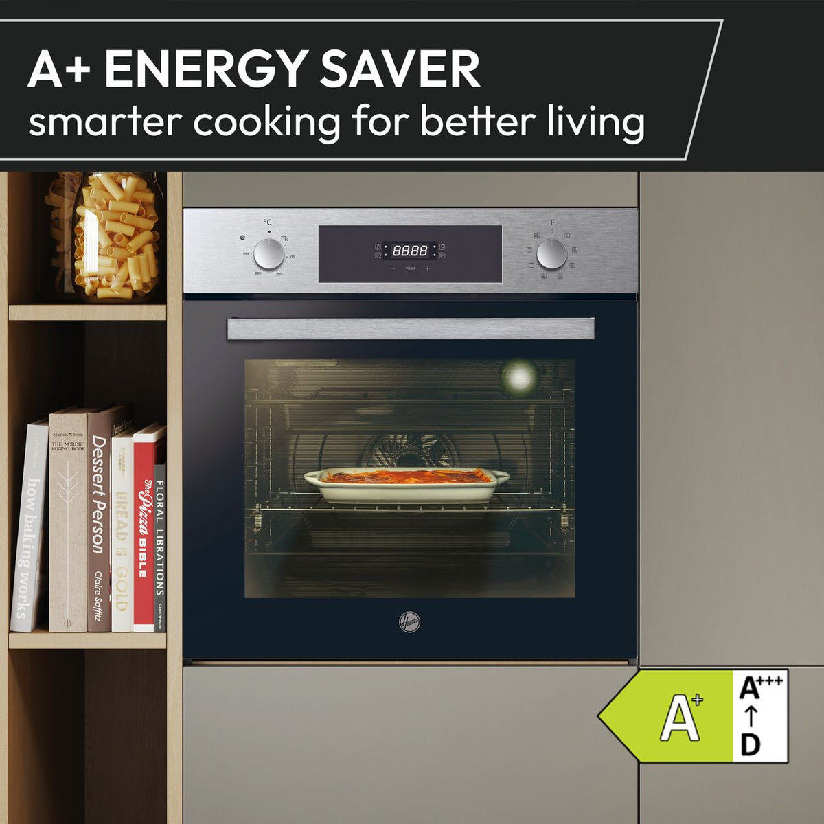 Hoover H-OVEN 300 Built In Electric Single Oven - Stainless Steel - Annotation -  Energy saver shot