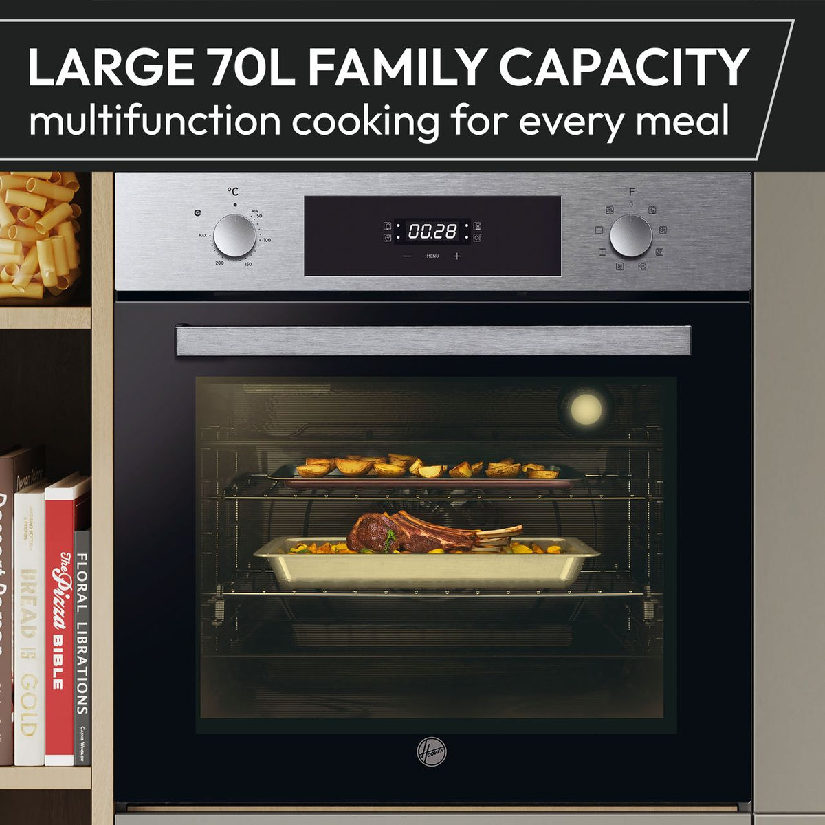 Hoover H-OVEN 300 Built In Electric Single Oven - Stainless Steel - Annotation - Capacity shot