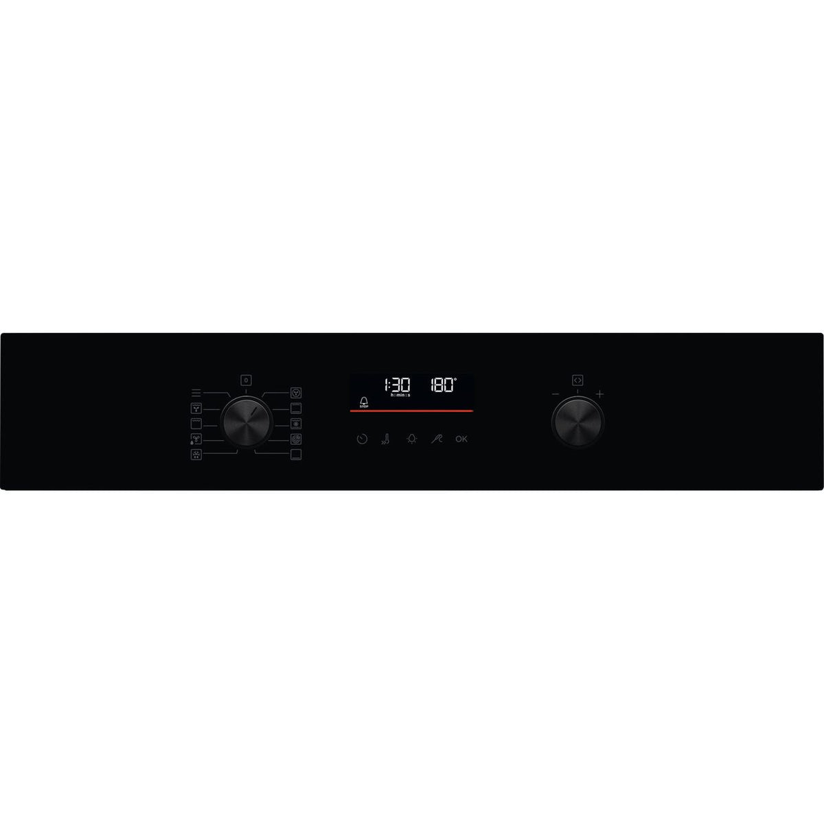 AEG SenseCook Aqua Built In Electric Single Oven - Black - Control panel shot