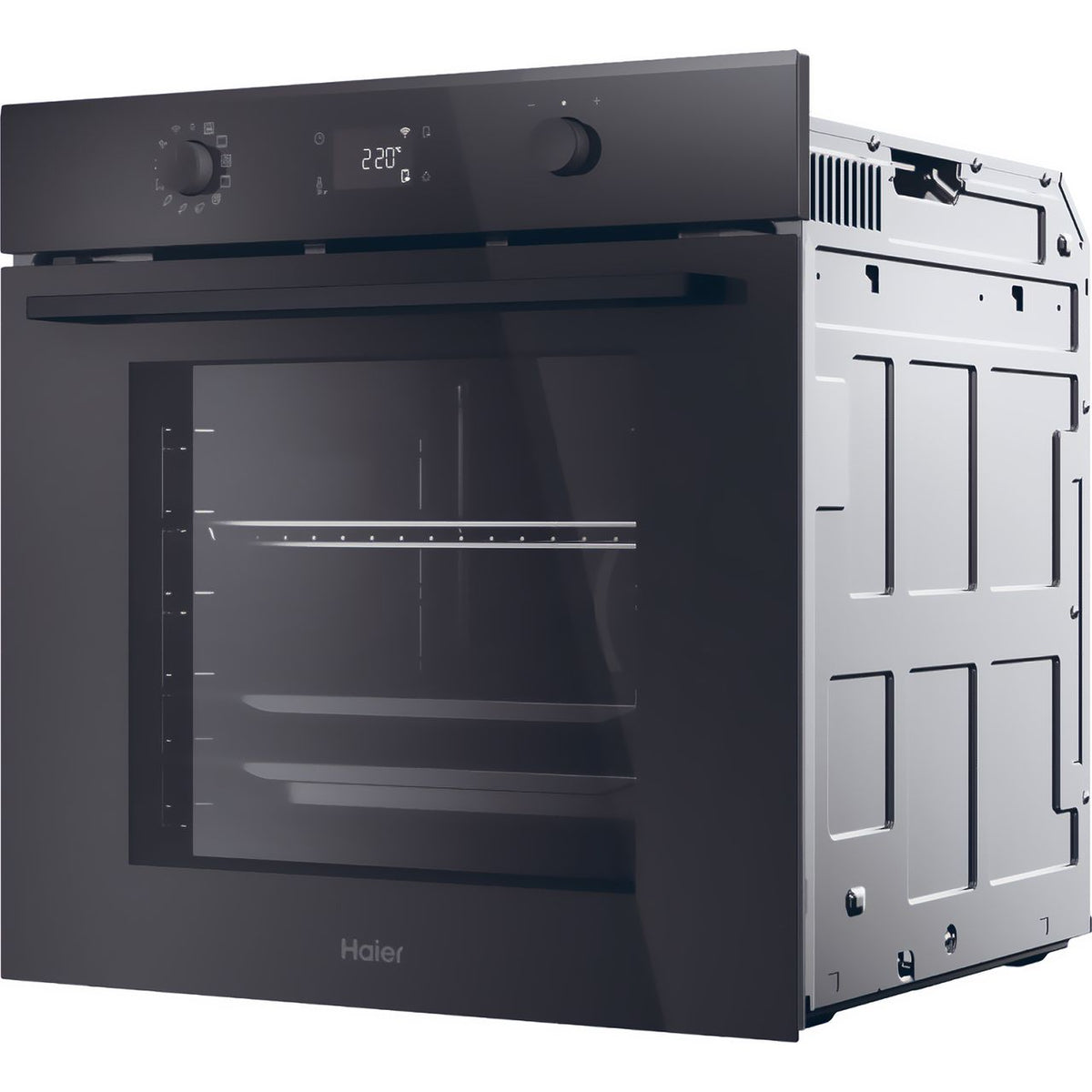 Haier ID Series 2 Built In Electric Single Oven - Black - Left perspective