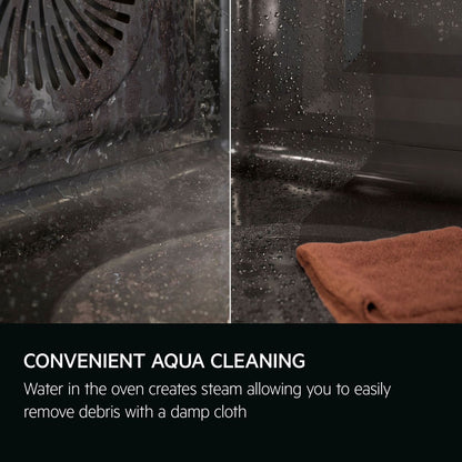AEG SenseCook Aqua Built In Electric Single Oven - Black - Annotation - Aqua cleaning shot