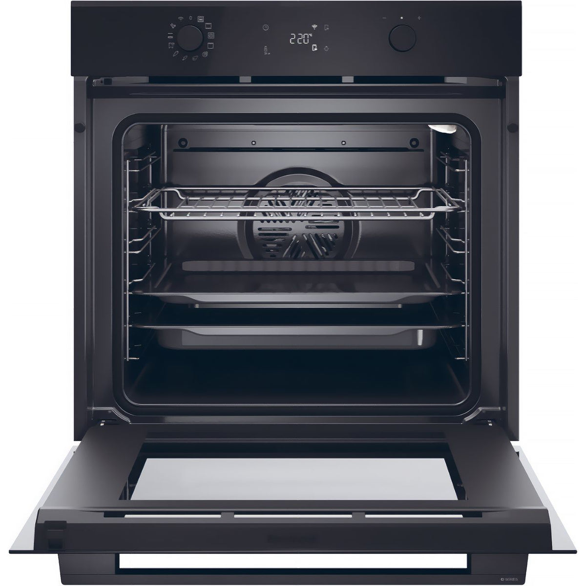 Haier ID Series 2 Built In Electric Single Oven - Black - Door open