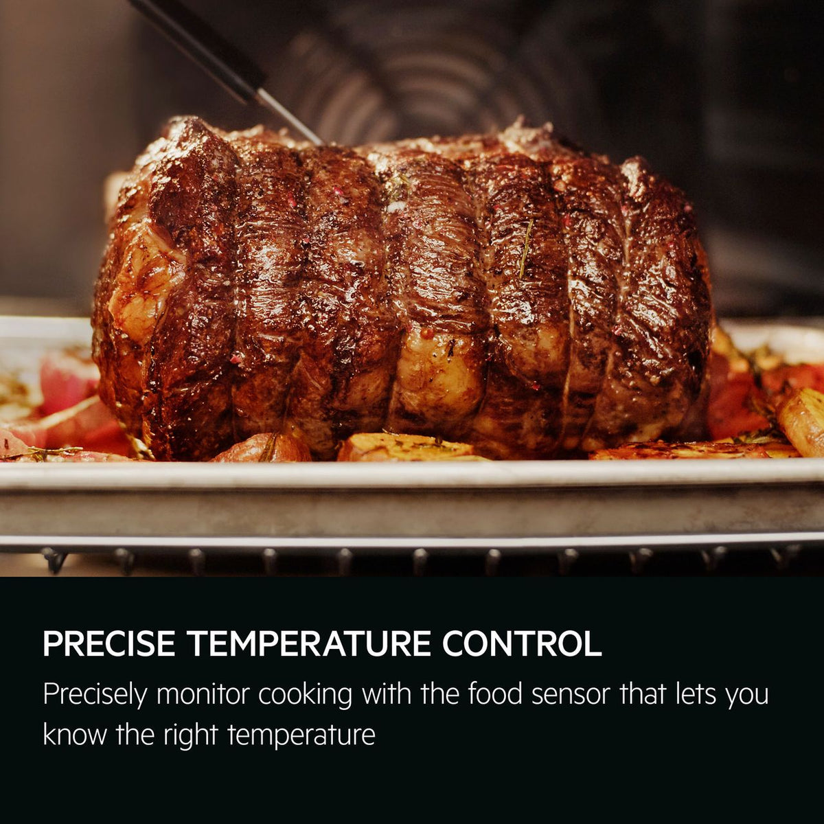 AEG SenseCook Aqua Built In Electric Single Oven - Black - Annotation - Precise temp shot