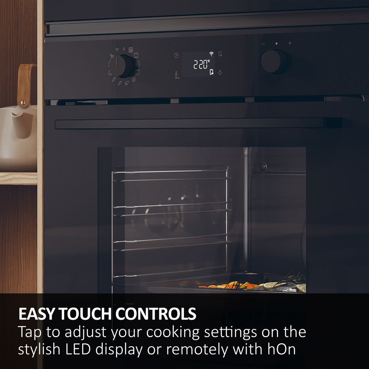 Haier ID Series 2 Built In Electric Single Oven - Black - Annotation - LED display shot