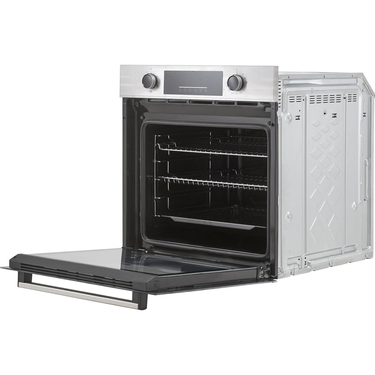 Beko AeroPerfect™ Electric Single Oven - Stainless Steel - Right perspective with open door