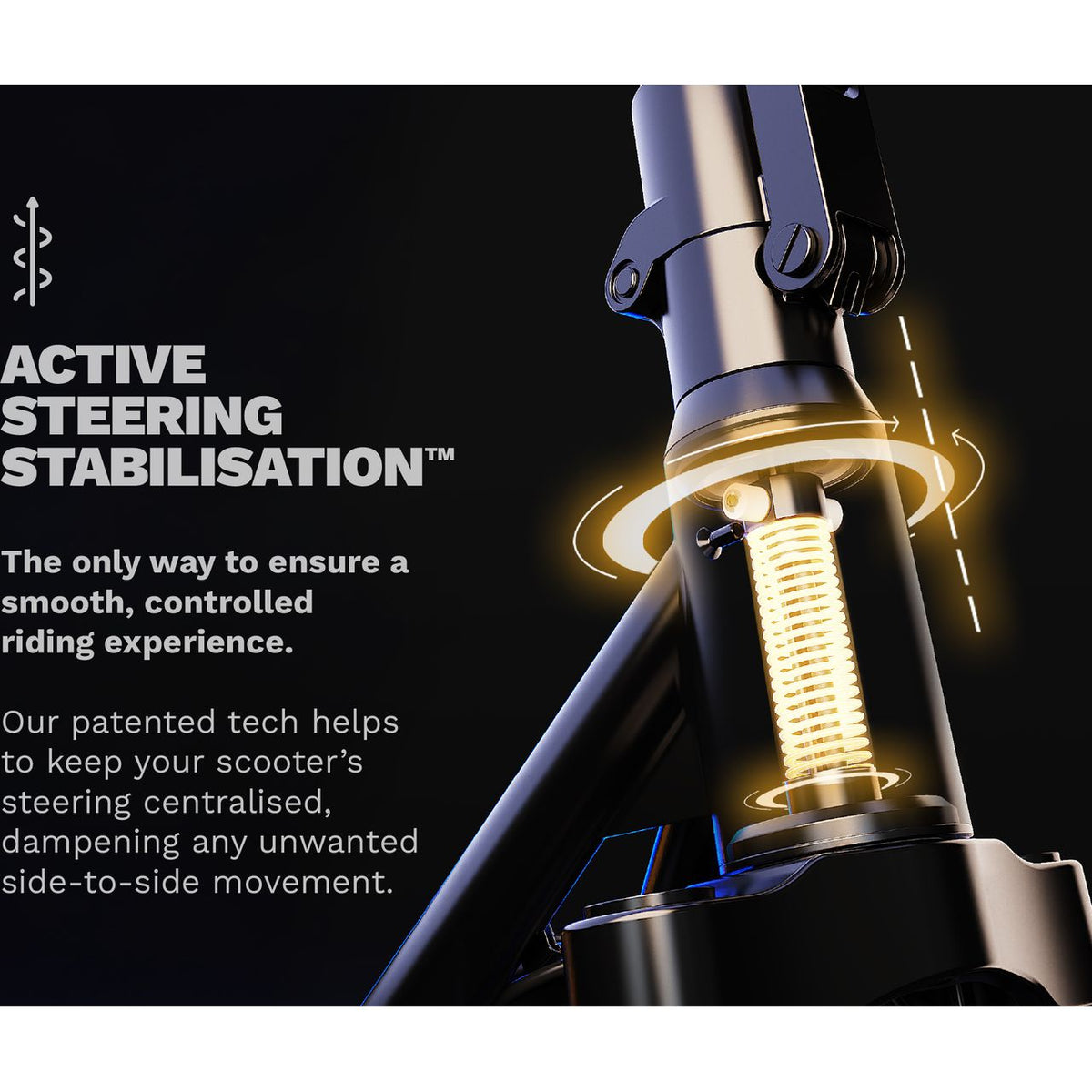 Pure Air 6 Ultra Max Suspension Electric Scooter - Annotation - Active steering stablisation