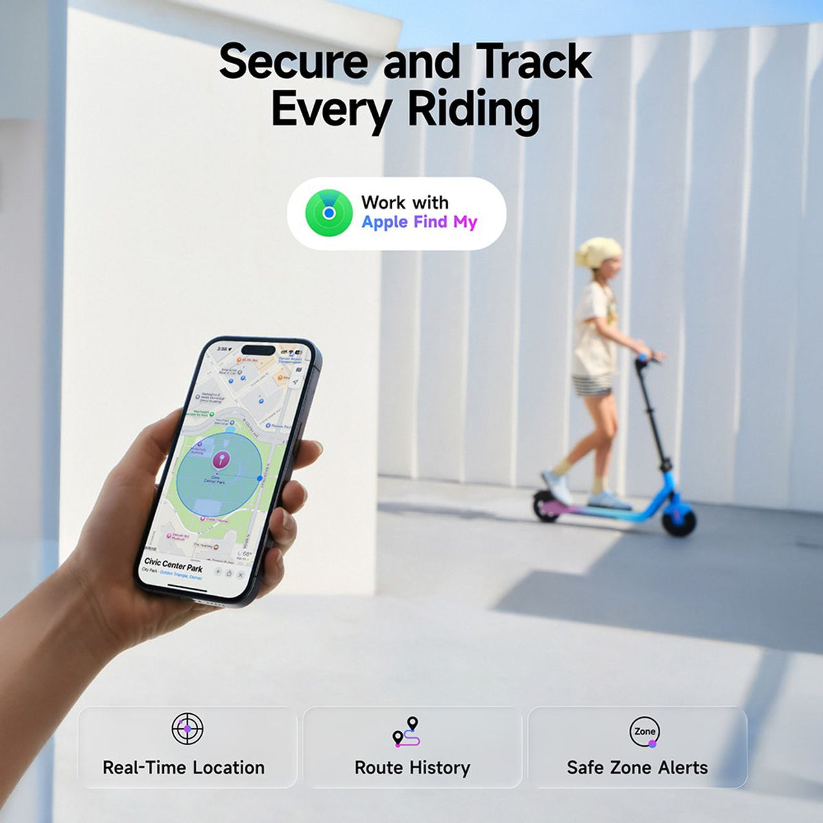 Navee Electric Scooter - annotation - tracker shot