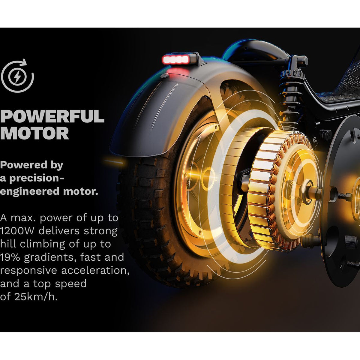 Pure Air 6 Suspension Electric Scooter - Annotation - Powerful motor