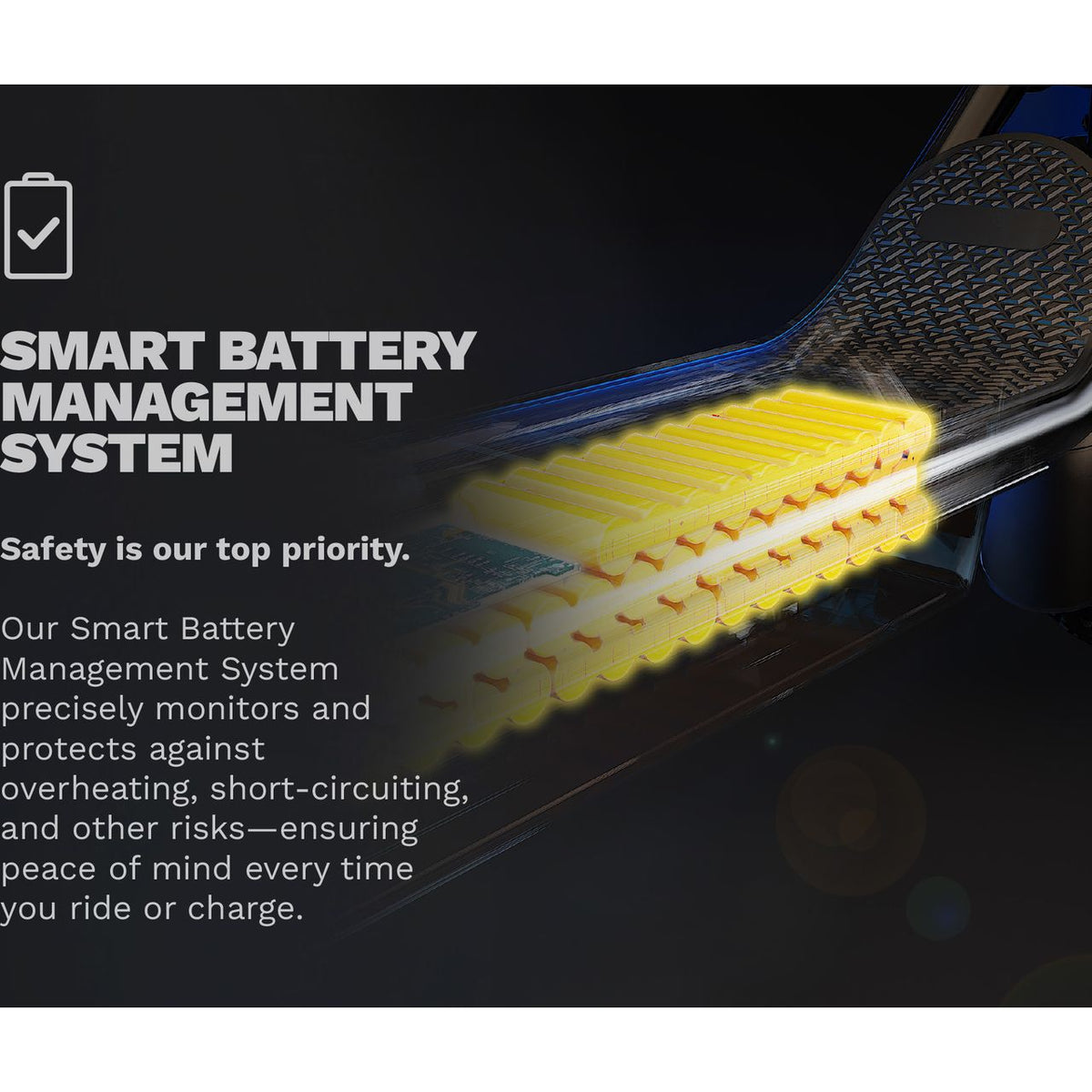 Pure Air 6 Suspension Electric Scooter - Annotation - Smart battery management