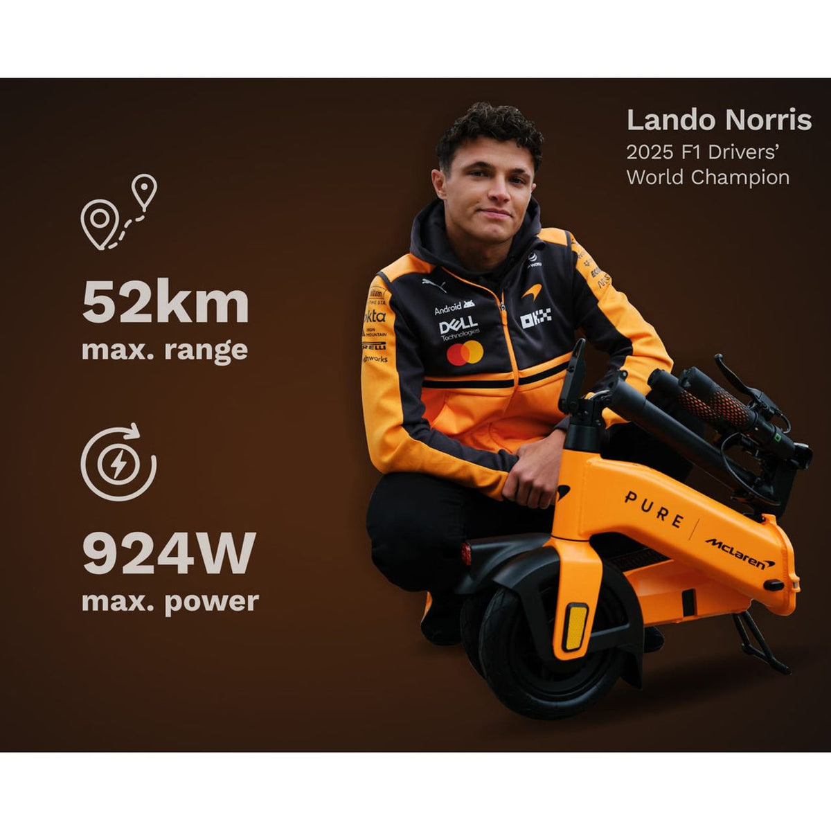 Pure McLaren Flex Electric Scooter - Annotation - Lando Norris