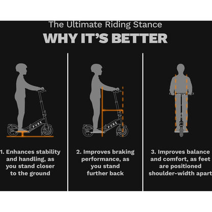 Pure McLaren Flex Electric Scooter - Annotation - Ultimate riding stance