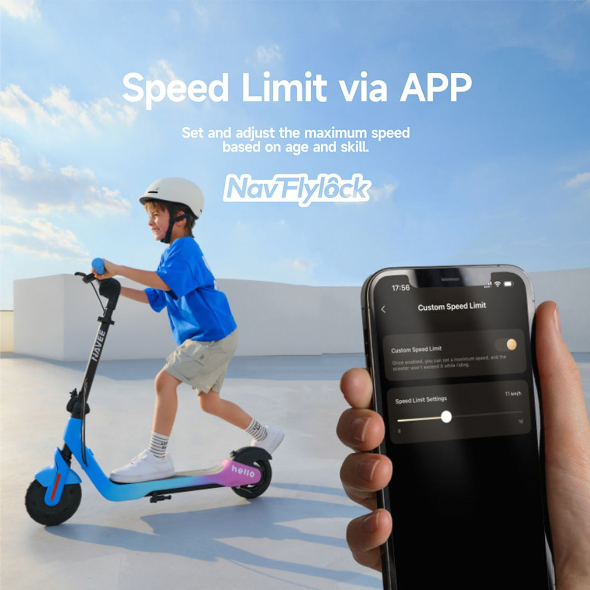 Navee Electric Scooter - annotation - speed limit shot