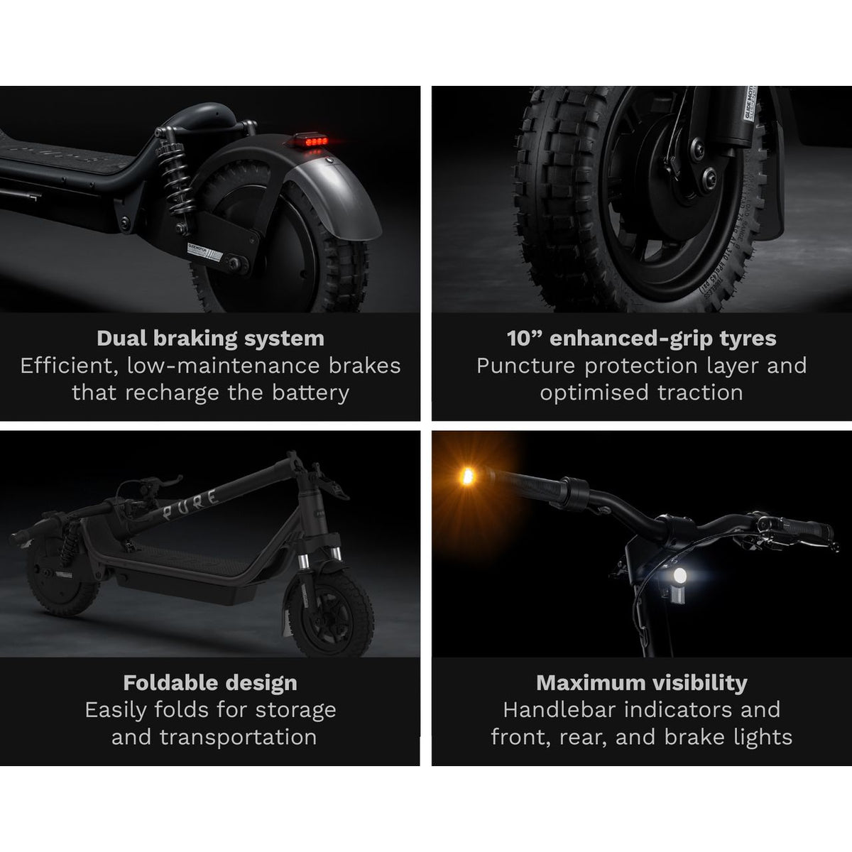 Pure Air 6 Suspension Electric Scooter - Annotation - feature shot