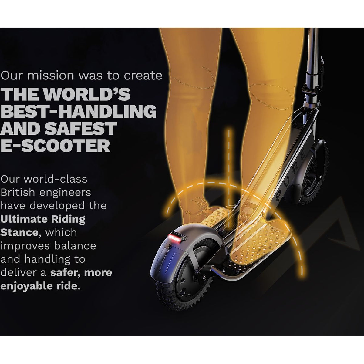 Pure Escape Electric Scooter - Annotation - World's best handling and safest scooter