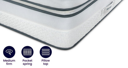 Silentnight 3000 Pocket UltraGel Boxtop Medium Firm Mattress – Double (4 ft 6) Mattress – image 1