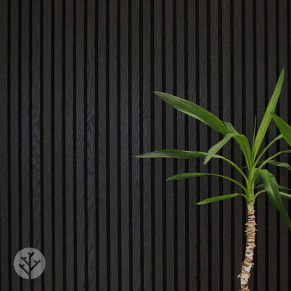 Acupanel® Charcoal Black Oak Acoustic Wood Wall Panel