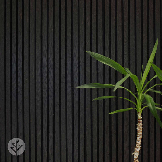 Acupanel® Charcoal Black Oak Acoustic Wood Wall Panel
