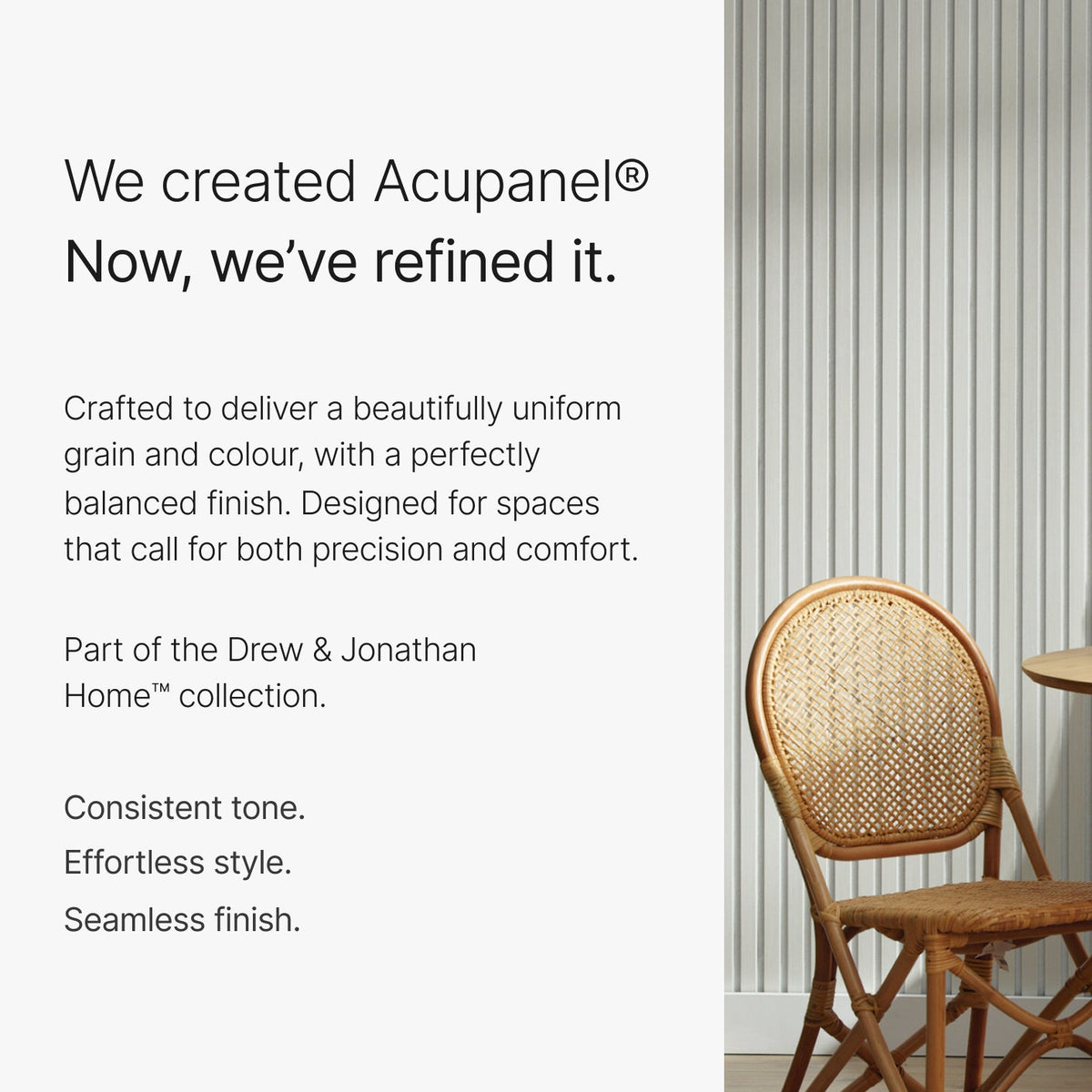 Acupanel® Drew & Jonathan Home™ White Wood Slat Acoustic Wall Panel