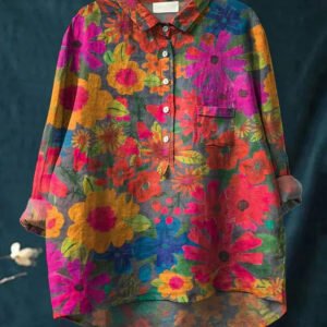 GIANNA™ - T-shirt met plantenkunst