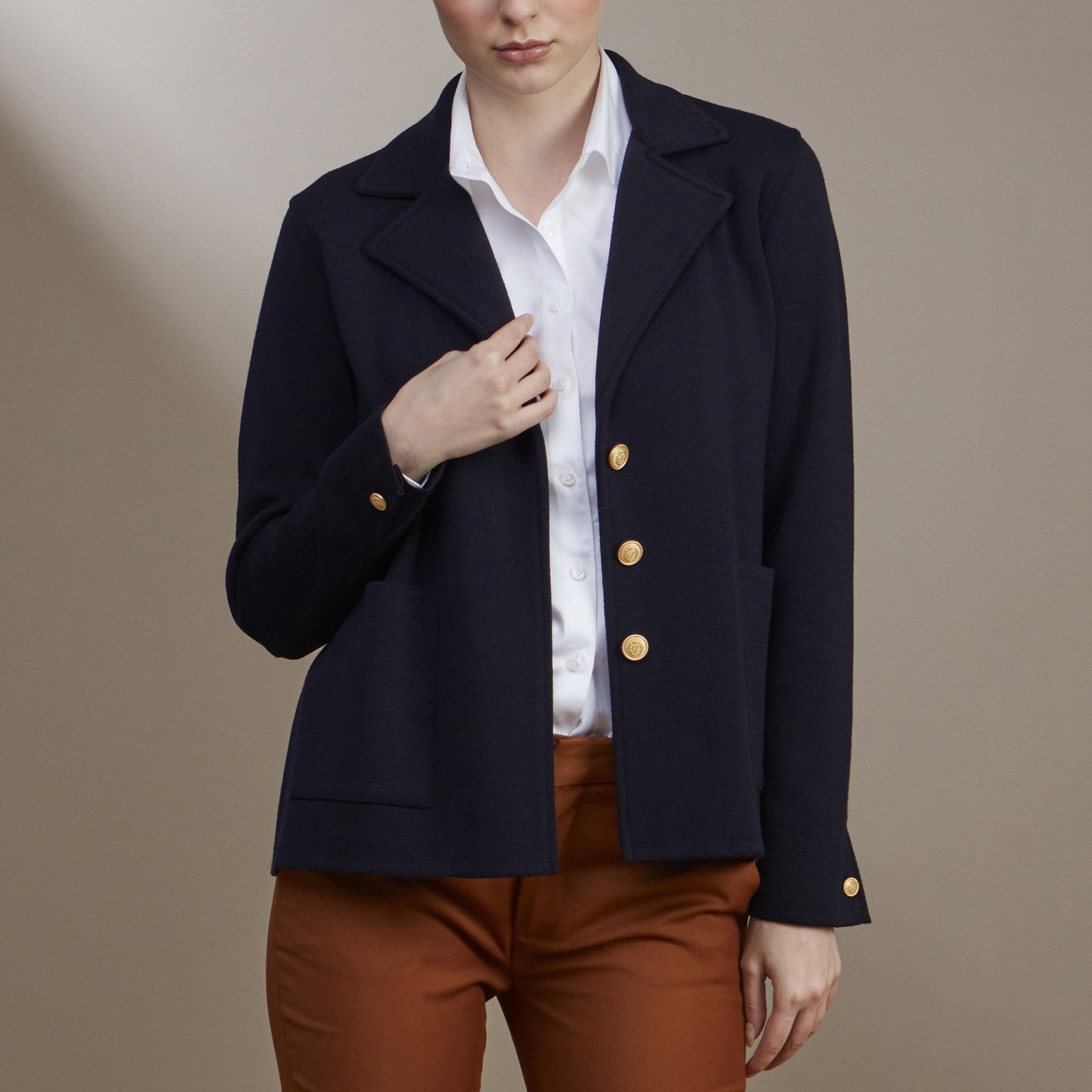 D. Merino Jacket, Navy - Afbeelding 6