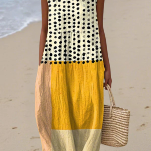 Leah™ Polka Colorblock Midi Jurk