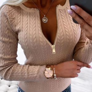 Trui met ronde hals en ritssluiting - Nina