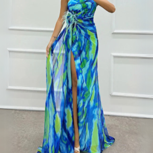 Lorna | Levendige gedrapeerde jurk