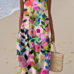 Ava™ Bloemen Midi Jurk