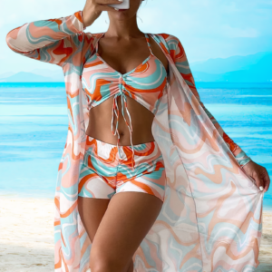 Bikiniset in Bandage met Hoge Taille en Gewaad - Yeva