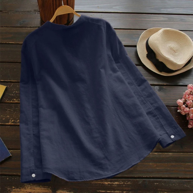 Relaxed katoenen linnen overhemd - Cilla - Afbeelding 4